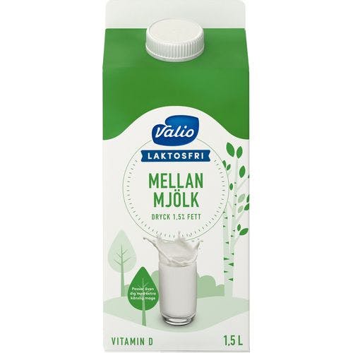 Mellanmjölk Laktosfri 1,5% 1,5L Valio