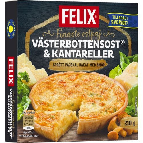 Västerbottenpaj Ost & Kantarell Fryst 210g Felix